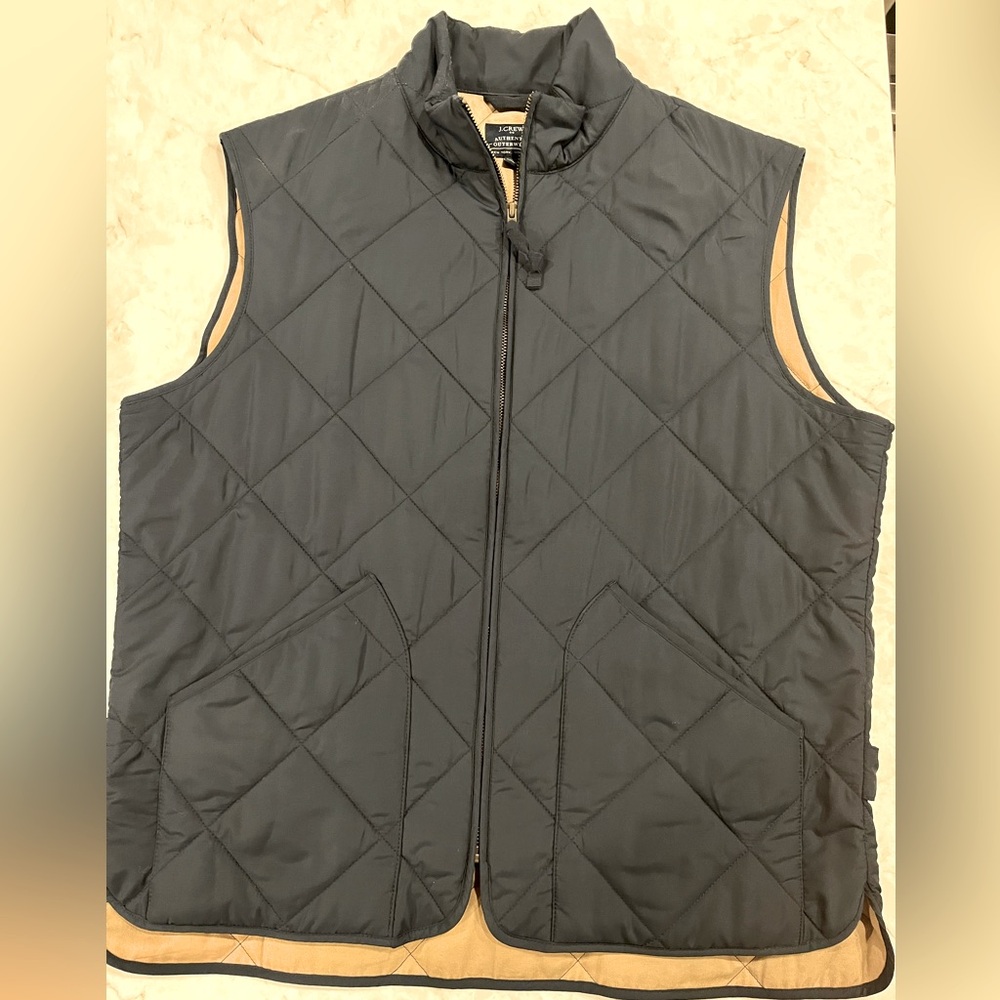 J Crew men’s quilted Walker vest size L.